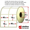 5000 Thermo-Haftetiketten auf Rolle 40x18 mm, 2 Bahnen, Innenkern 40