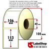 350 Thermo-Haftetiketten auf Rolle 106x153 mm, 1 Bahn, Innenkern 40