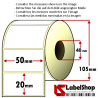 2000 Thermo-Haftetiketten auf Rolle 50x20 mm, 1 Bahn, Innenkern 40