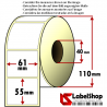 1000 Thermo-Haftetiketten auf Rolle 61x55 mm, 1 Bahn, Innenkern 40