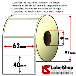 Rouleau d'étiquettes transfert Premium 76 - 25mm diamètre 200mm