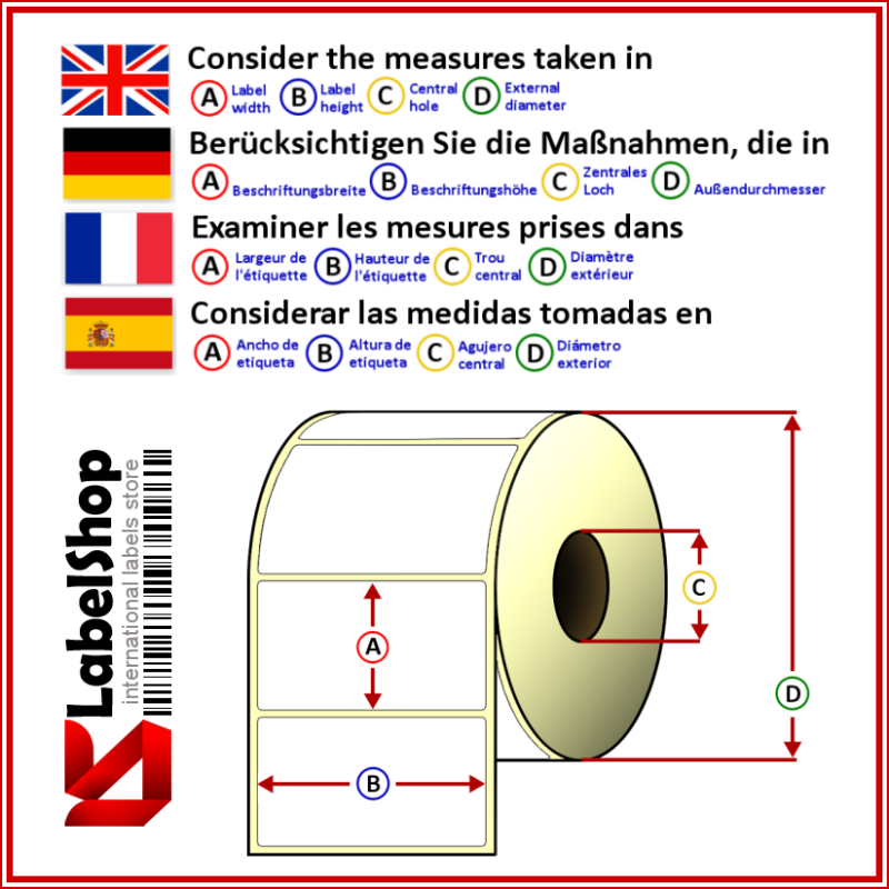 Étiquette papier thermique 50×40mm - Rouleau 1000 Etiq